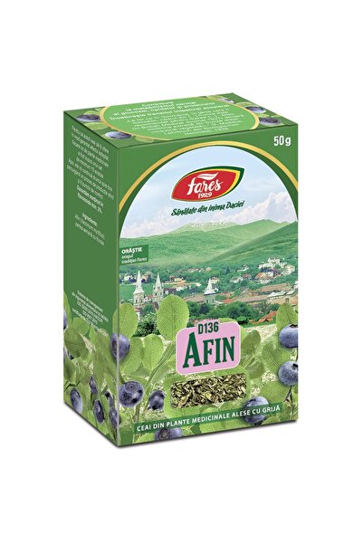 Fares Ceai din frunze de afine, 50 g – Susține sănătatea glicemiei și a tract...