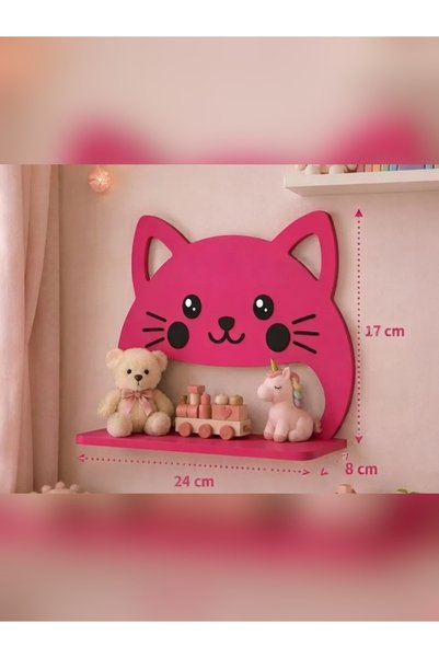 Yalçın3D 3D Baskı Kedi Figürlü Çocuk Odası Duvar Rafı
