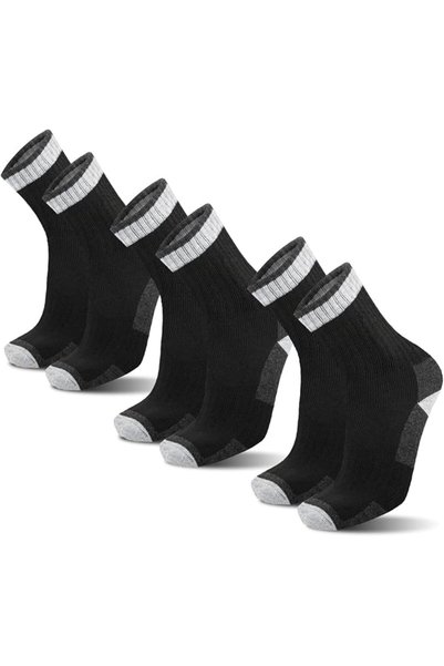 KASTWAVE Wool Men's Walking Socks, 3 Pairs Thickened Cushioning Hiking Socks ...
