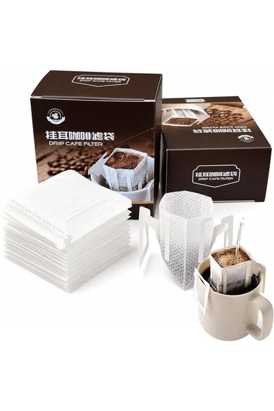 GENERAL 50Pcs Portable Coffee Filter Bag with Hanging Ear Design, Disposable ...