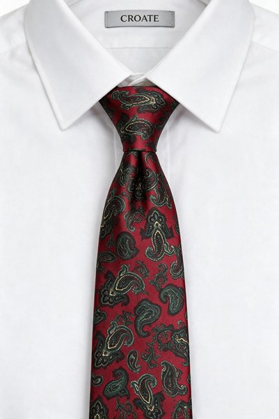 CROATE Men's Tie – Slim and Italian Elegance Tencel Silk Feel Fabric – Premium Textured-Detailed Information in the Description