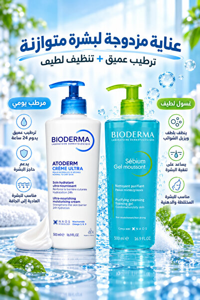 Bioderma Cleansing and Moisturizing Set – Suitable for Combination, Oily, Nor...