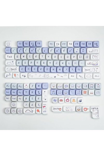AulanRose AULA MOA Keycaps 130 Keys,PBT Keycap Sets for PC Gaming Mechanical ...