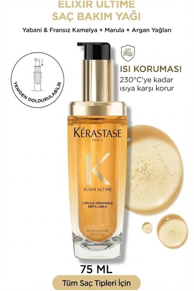 Kerastase Elixir Ultime 230° Isı Korumalı Ve Kabarma Karşıtı Saç Bakım Yağı 7...