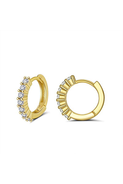 Be Special Cercei din argint 925 placat cu aur de 14K cu zirconiu