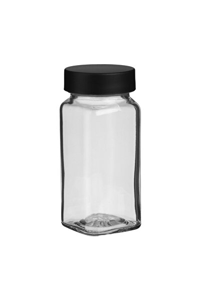 OEM Solniță sticlă cu capac negru 4x4x10 cm – format compact pentru masă și b...