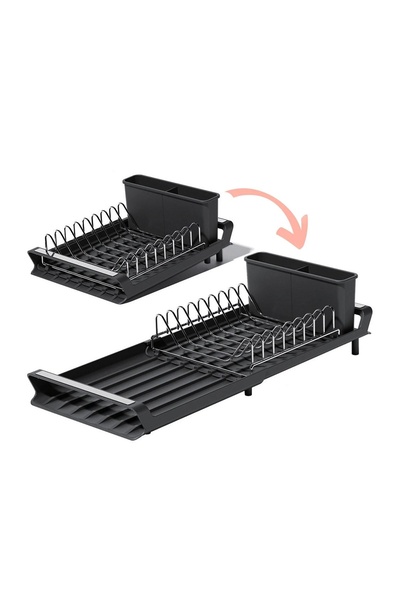 OEM Uscător Vase Extensibil Negru 19x28-47x12cm – mărești spațiul de uscare d...