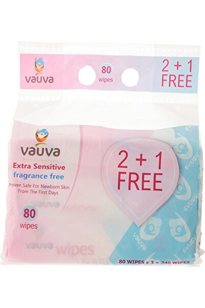 FUFA BABY فوفا مناديل مبللة للأطفال بدون عطر 80 منديل 2+1