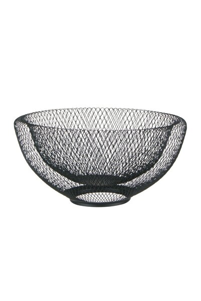 OEM Fructieră metalică neagră Ø30x15 cm – aerisire bună și acces rapid la fructe