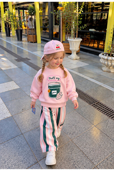 AduraKids That’s My Jam Çilek Baskılı Çizgili Kız Çocuk Takım 🍓💗