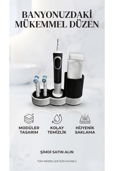 Elektrikli Diş Fırçası Standı ve Macunluk - 2 ve 4 Fırça Seçenekli Organizer - Diş Fırçalık