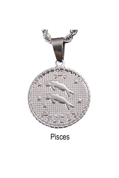 MOMOCA Ατσάλινο Κολιέ Με Ζώδιο (Ιχθύες) Ασημί