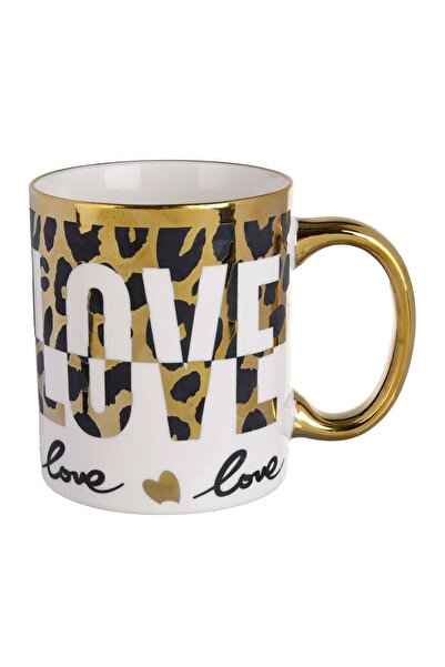 OEM Cană Ceramica albă cu Animal Print din Folie Aurie – cadou util cu design...
