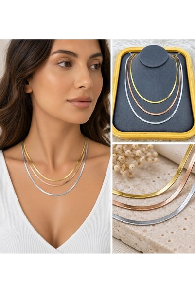 FM 💎   Premium Shiny and Stylish Multi-Colored (3 Colors) Snake Model Chain ...