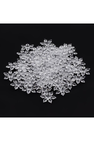 DD SHOP Fulgi decorativi de Crăciun, acrilici transparenți, 3 cm, 80 de bucăț...