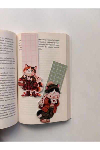 tinystoriestr Bookmarks Autumn & Winter Cat-3 Themed Special Cut 10 Pcs