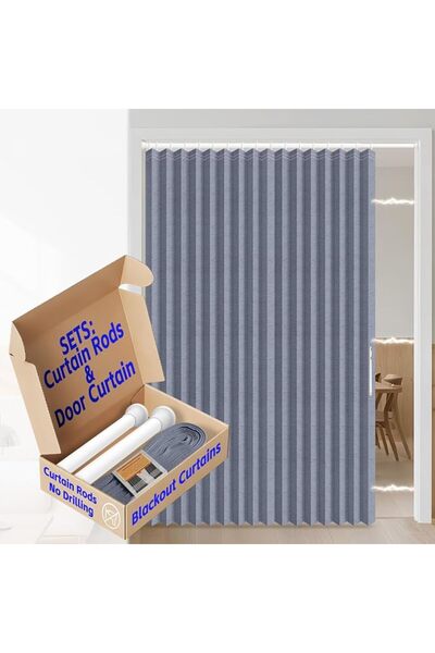 GENERAL Accordion Door Curtain for Total Blackout, Hidden Interior Blackout C...