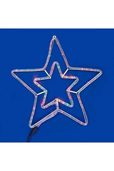DD SHOP Stea Dubla din Furtun Luminos cu LED Programe 57x57cm - Multicolora