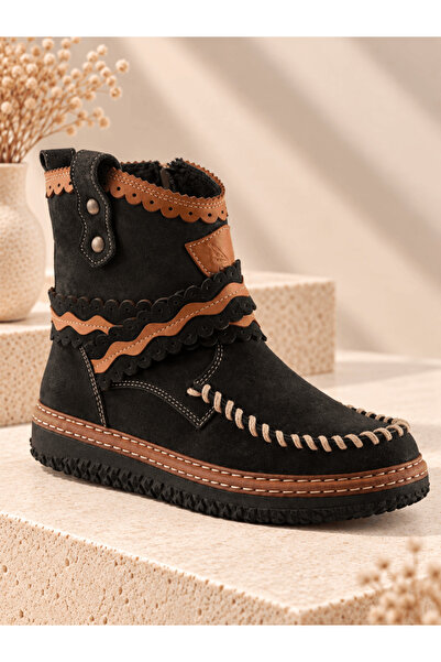 İNZE AYAKKABI Genuine Leather Women's Boots Model Name: Freya