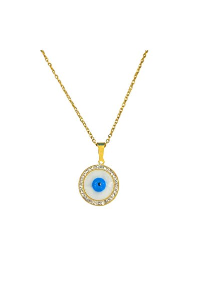 MOMOCA Ατσάλινο Κολιέ Evil Eye A1308 Χρυσό