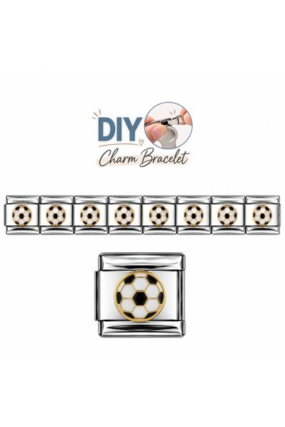 MOMOCA Ατσάλινα Στοιχεία DIY Βραχιολιού με Μπάλα Ποδοσφαίρου