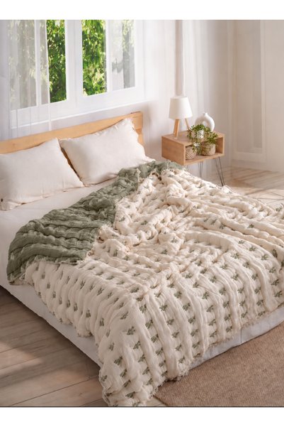 Peshtemalsan 9 KATLI 240 x 260 cm %100 PAMUK MÜSLİN YORGAN YATAK ÖRTÜSÜ YONCA...