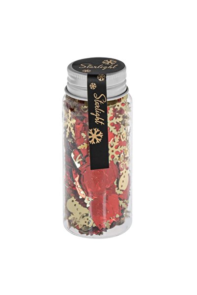 DD SHOP Confetti Decorativ pentru Masa de Craciun Fulgi Rosii Aurii Oameni de...
