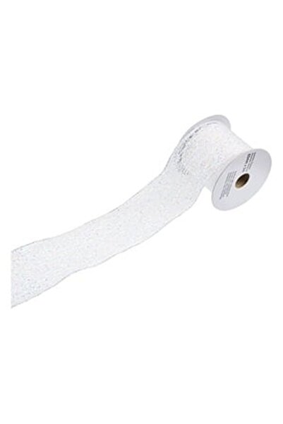 DD SHOP Panglica Decorativa Brad de Craciun Alba Irizanta Plasa - 5mx63mm