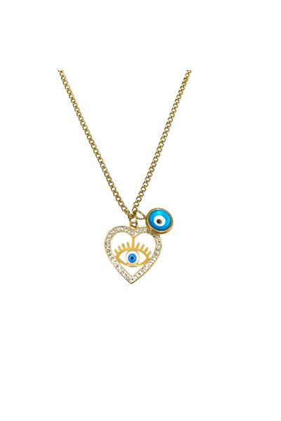 MOMOCA Ατσάλινο Κολιέ Evil Eye A1313 Χρυσό