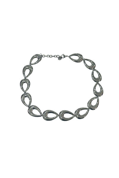 MOMOCA Ατσάλινο κολιέ δάκρυ Stainless steel teardrop necklace Ασημί
