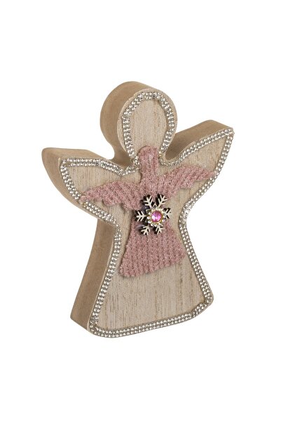 DD SHOP Ingeras din Lemn cu Imitatie de Blana Roz Nude & Strass Decorativ de ...