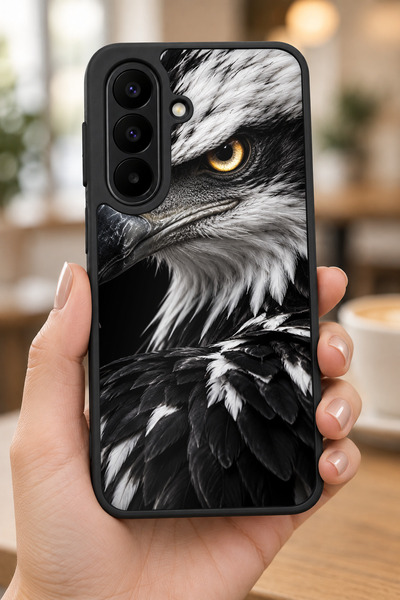 Samsung Galaxy A27 Uyumlu Kartalın Işıklı Bakışı Desenli Kamera Korumalı Darbelere Dayanıklı Kılıf