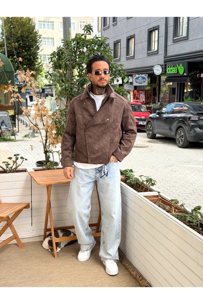 manch collection Giesto Snap Detailed Nubuck Jacket