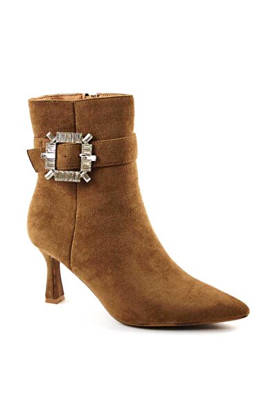 Generic Brand Botine elegante de dama , cu catarama decorativa 508-CAMEL
