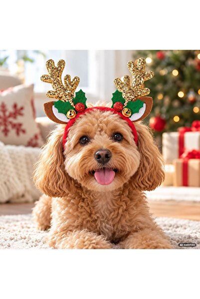 DD SHOP Coronita cra pet ren - Accesorii Craciun Animalele, Produse Shop