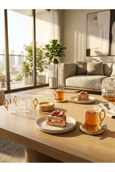 Generic Cup Set, Luxury Tea and Coffee Cups 18 Pieces - 6 Cups + 6 Saucers + 6 Plates