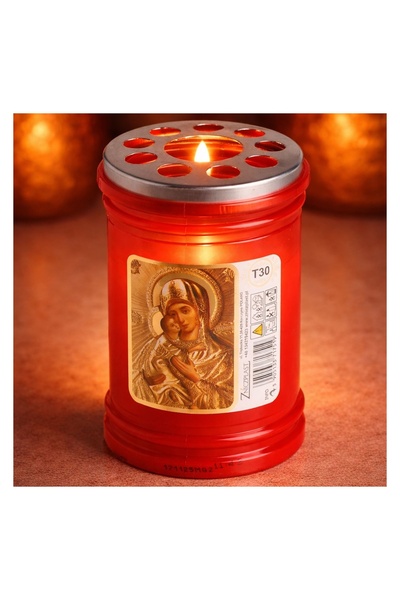 OEM Lumânare roșie Maica Domnului Isus Ø6,5x9,8cm – creează rapid un ambient ...