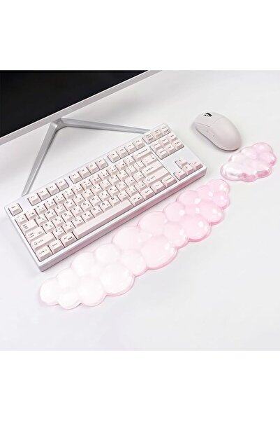GENERAL Gel Wrist Rest for Keyboard and Mouse Square Pink Plaid Clear Keyboar...