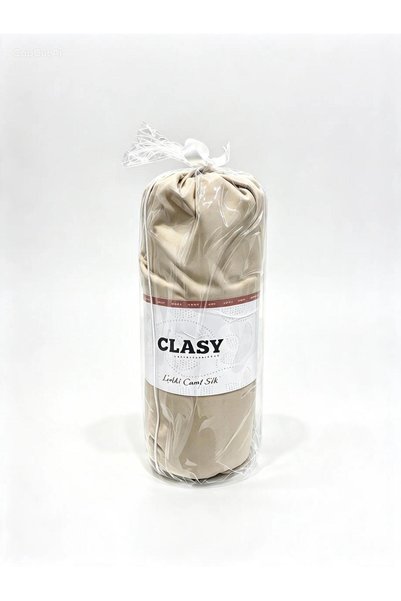 Clasy 100% Cotton Ranforce Fabric King Size Elastic Bed Sheet Set 180X200 Cm+30 cm Dark Beige