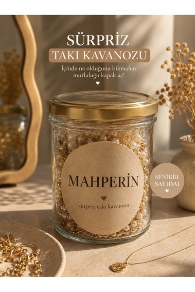 Mahperin Sürpriz Takı Kavanozu S Boy 8 Parça Ürün İçerir Yüksek Kalite Ürünler