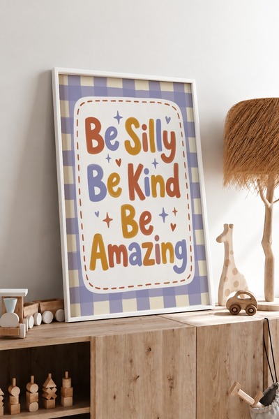 KEYFHOME Be Silly Be Kind Be Amazing Πλαίσιο MDF με Εγγραφή Πόστερ Ζωγραφικής...