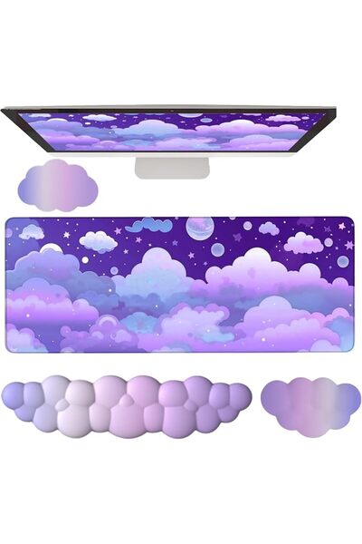 GENERAL Gel Wrist Rest for Keyboard and Mouse Square Pink Plaid Clear Keyboar...