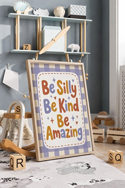 KEYFHOME Be Silly Be Kind Be Amazing Πλαίσιο MDF με Εγγραφή Πόστερ Ζωγραφικής...
