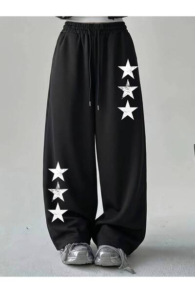 Minga London Φόρμα με στάμπα Black Stars Oversize