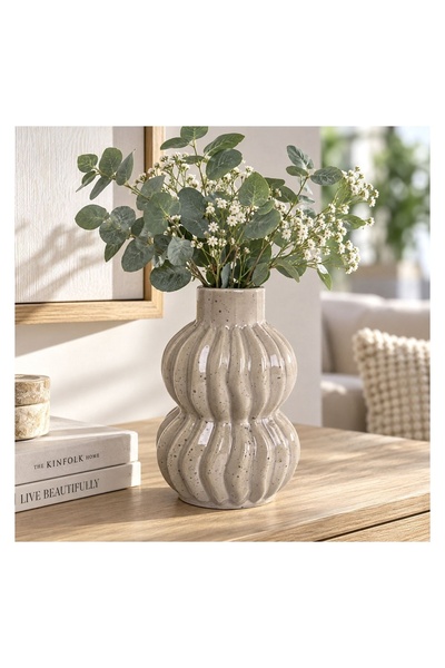 OEM Vază Ceramică Bej Lucioasa – pune florile în valoare și completează rapid...