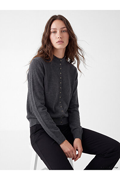 LC Waikiki Rmz Gi̇yi̇m Farkiyla Dik Roba Collar Women's Knitwear Cardigan