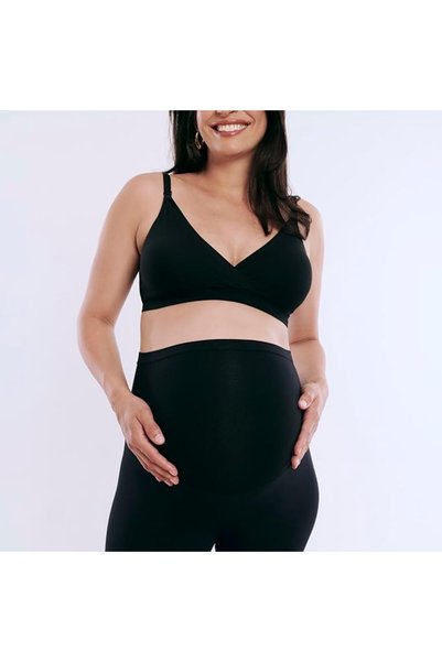 Motherhood Maternity بنطلونات نسائية ضيقة بطول الكاحل مع خاصية التمدد، عبوة من قطعتين