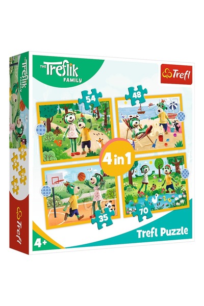 Trefl Puzzle 4 în 1 Trefliki în vacanță