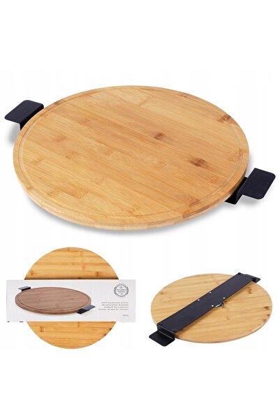 Excellent Houseware Platou rotativ din bambus pentru servirea gustărilor, peș...