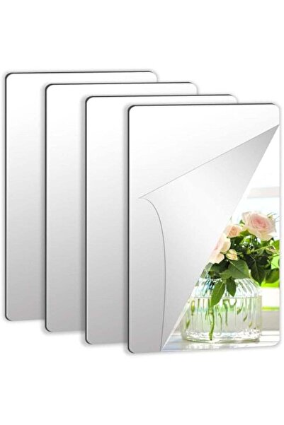 Generic 4 Pack Self Adhesive Mirror, 10*15 CM Adhesive Mirror Tiles, 2MM Thic...